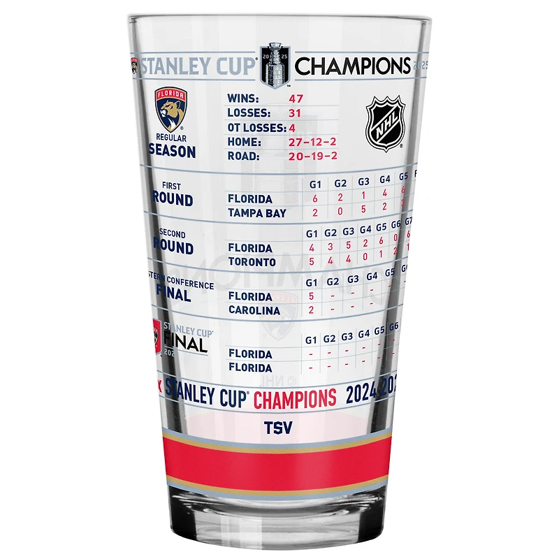 Florida Panthers 2025 Stanley Cup Champions 16oz. Stats Mixing Glass
