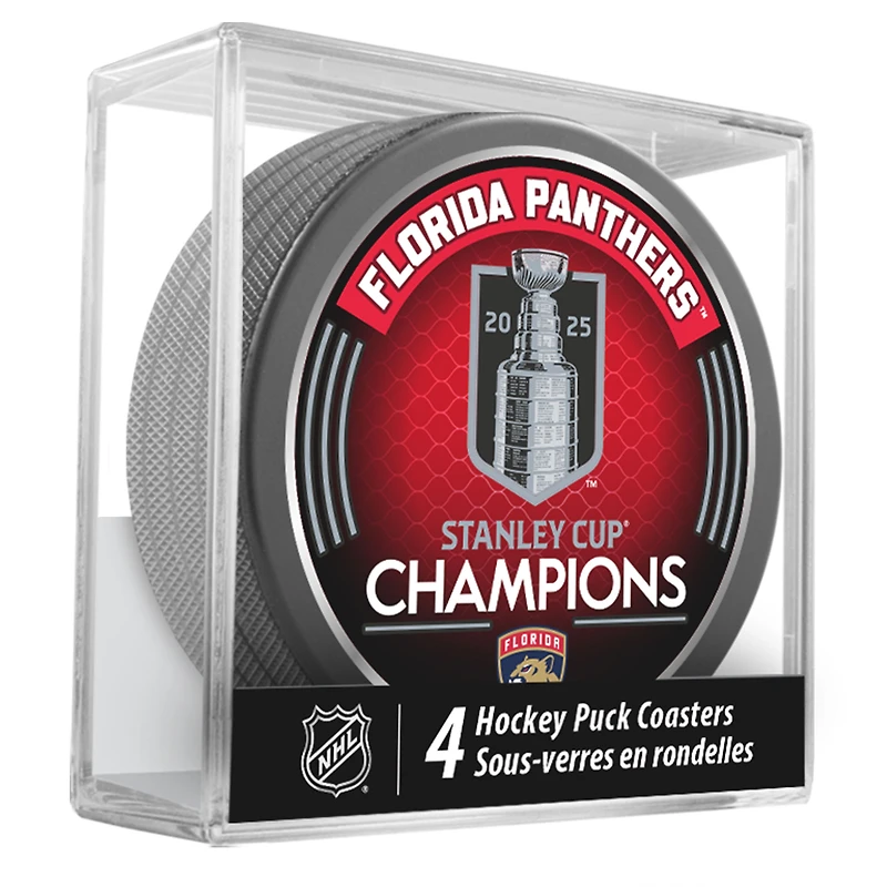 Florida Panthers 2025 Stanley Cup Champions Four-Piece Puck Coaster Set