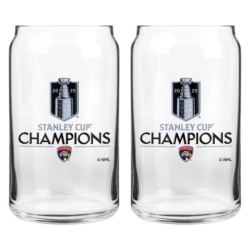 Florida Panthers 2025 Stanley Cup Champions Two-Pack 16oz. Can Glass Set