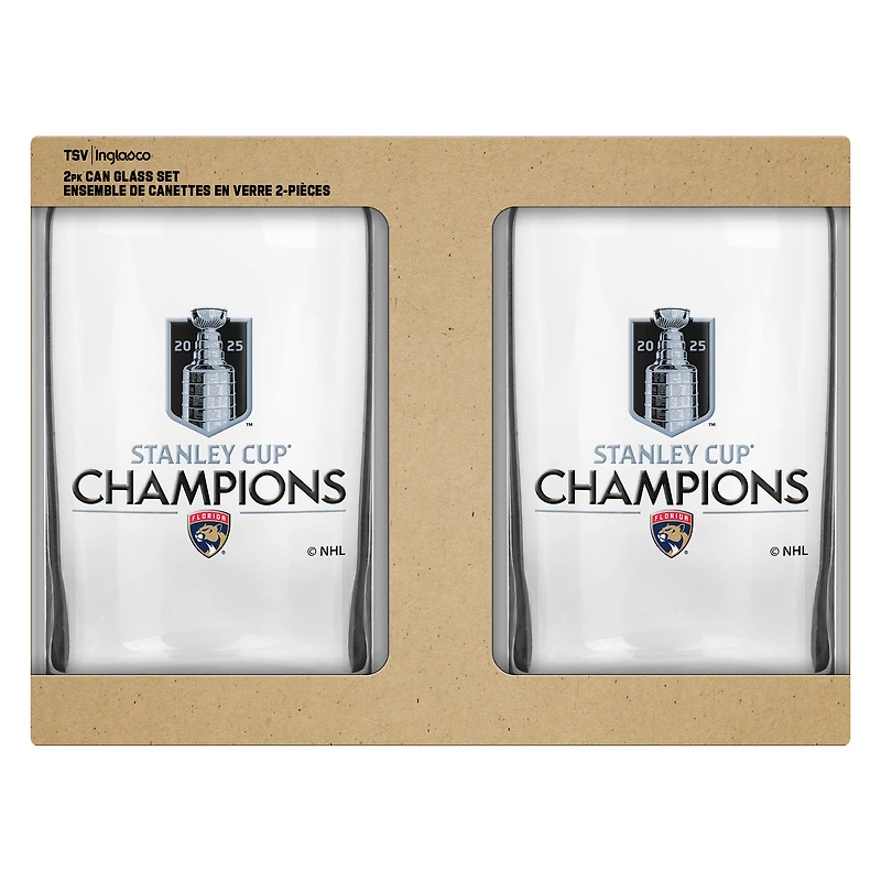 Florida Panthers 2025 Stanley Cup Champions Two-Pack 16oz. Can Glass Set