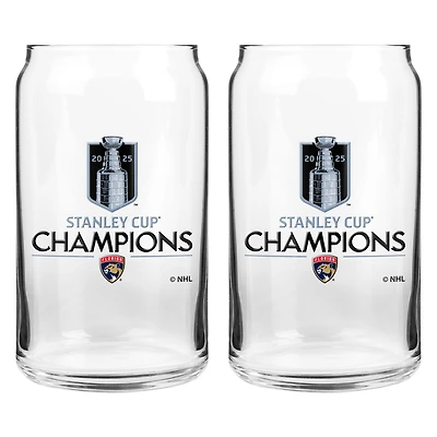 Florida Panthers 2025 Stanley Cup Champions Two-Pack 16oz. Can Glass Set