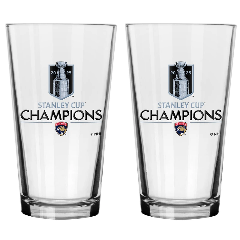 Ensemble de deux verres à mélange de 47 cl, champions de la Coupe Stanley 2025 des Panthers de la Floride