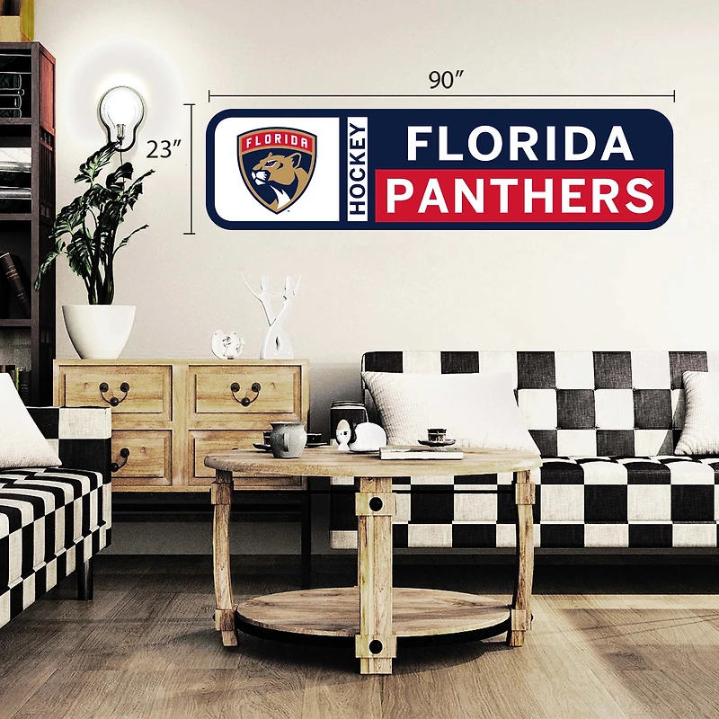 Panthers de la Floride - 90'' x 23'' Sticker mural repositionnable avec logo d'équipe