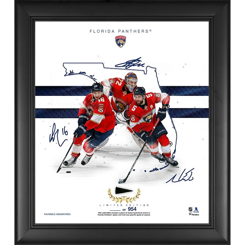 Florida Panthers Framed 15" x 17" Franchise Foundations Collage with a Piece of Game Used Puck - Limited Edition of 954