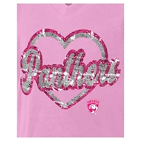 T-shirt à col en V sequins roses pour fille New Era Florida Panthers