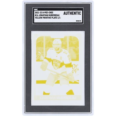 Jonathan Huberdeau Florida Panthers 2021-22 Upper Deck O-Pee-Hockey Yellow Printing Plate #16 #1/1 SGC Authenticated Auth Card