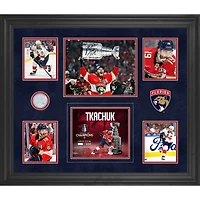 Collage encadré autographié par Matthew Tkachuk des Panthers de la Floride, champion de la Coupe Stanley 2025, 20" x 24" avec un morceau de filet utilisé lors du match de la finale de la Coupe Stanley 2025 - Édition limitée à 100 exemplaires