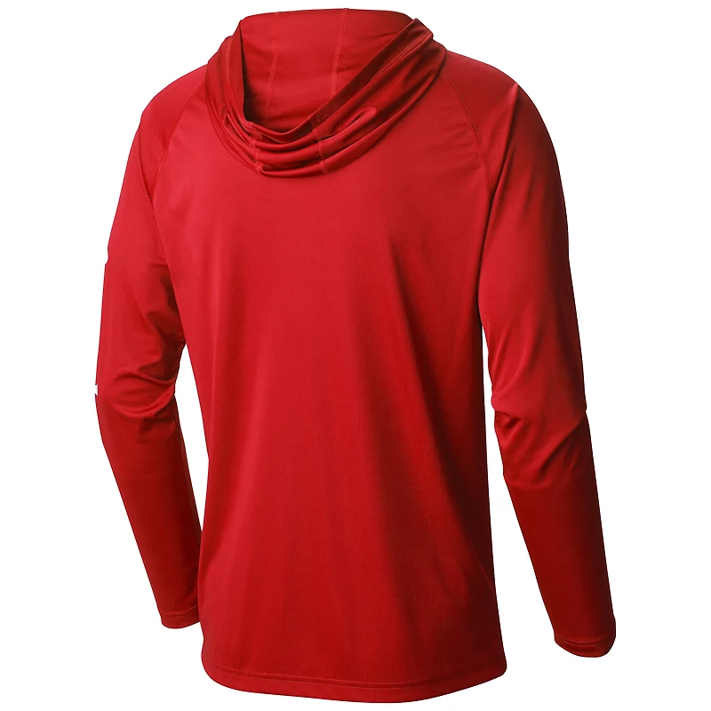 Men's Columbia  Red Florida Panthers Back2Back Champs Omni-Shade Raglan Pullover Hoodie