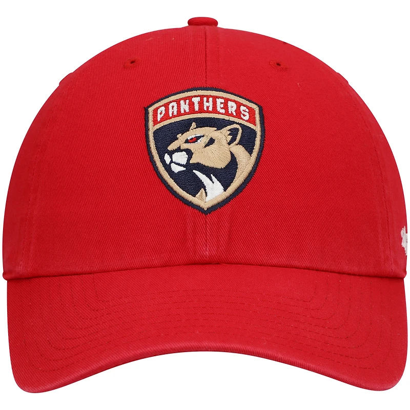 Men's '47 Red Florida Panthers Logo Clean Up Adjustable Hat