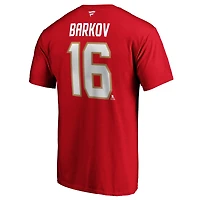 Men's Aleksander Barkov Red Florida Panthers Team Authentic Stack Name & Number T-Shirt