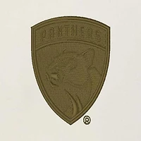 Men's Antigua Cream/Olive Florida Panthers Intrepid Sand Raglan Long Sleeve Hoodie T-Shirt
