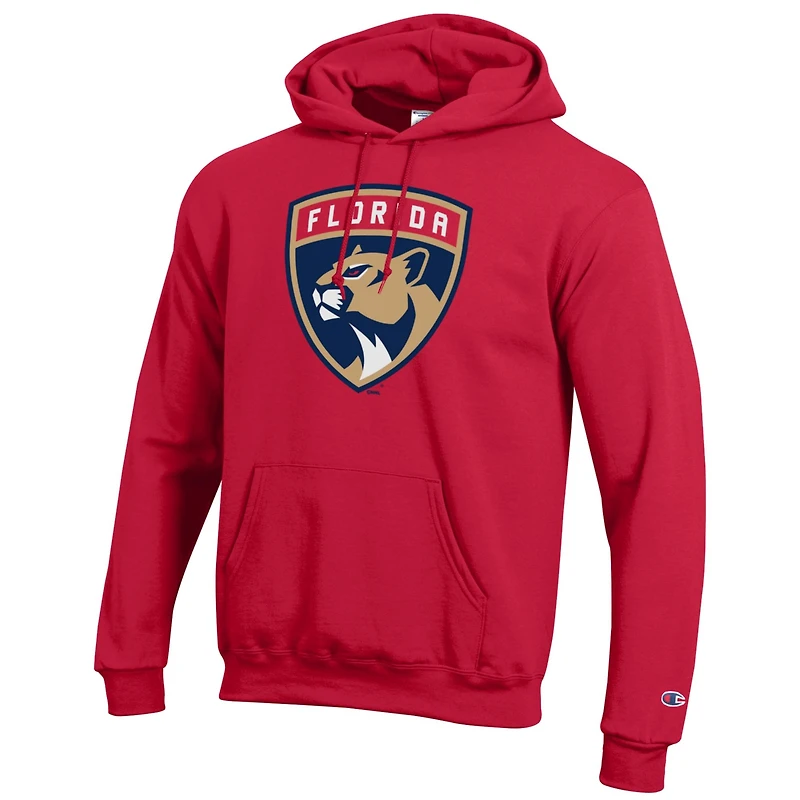 Sweat à capuche Champion Red Florida Panthers pour homme avec logo principal 1-Hit