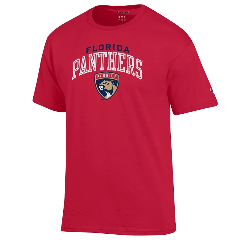 T-shirt rouge Champion pour homme avec logo principal des Panthers de la Floride