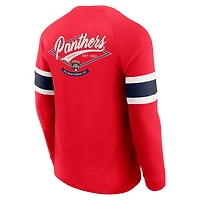 Men's Darius Rucker Collection by Fanatics Red Florida Panthers Waffle-Knit Raglan Long Sleeve Henley T-Shirt