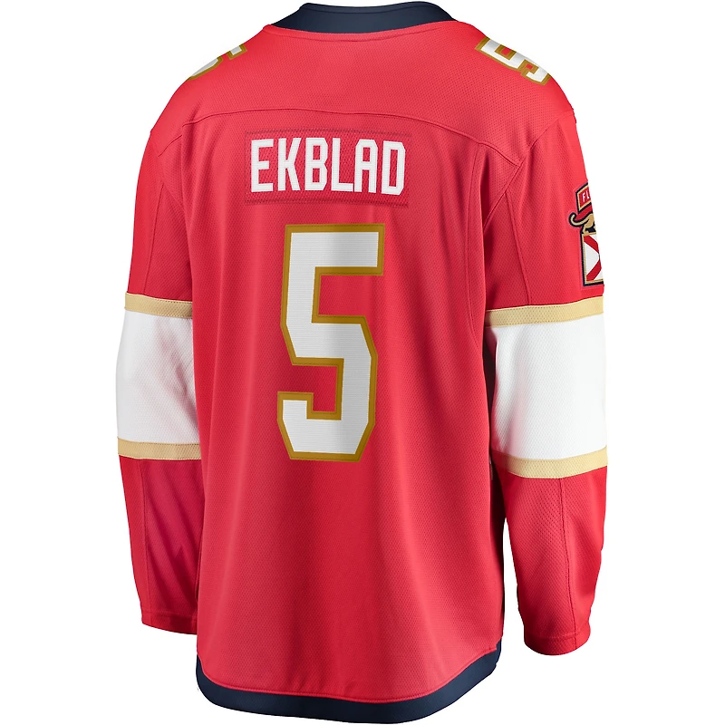 Men's Fanatics Aaron Ekblad Red Florida Panthers Home Team Breakaway Player Jersey