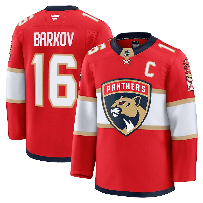 Maillot domicile premium rouge des Panthers de la Floride pour hommes, Aleksander Barkov