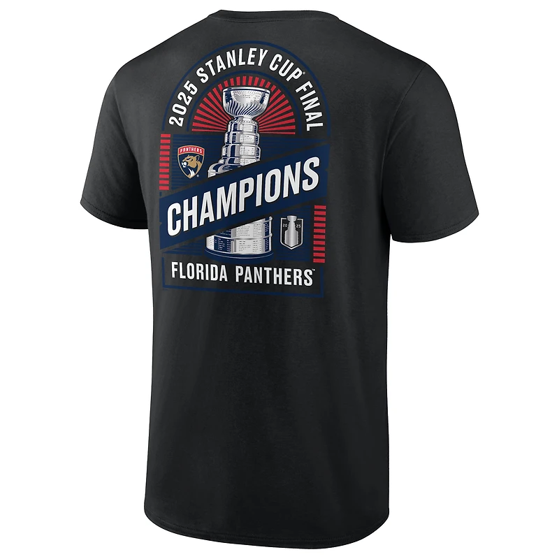 T-shirt Fanatics pour homme, noir, champion de la Coupe Stanley 2025 des Panthers Floride