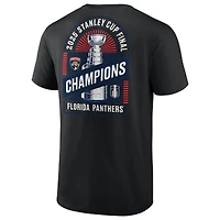 T-shirt Fanatics pour homme, noir, champion de la Coupe Stanley 2025 des Panthers Floride