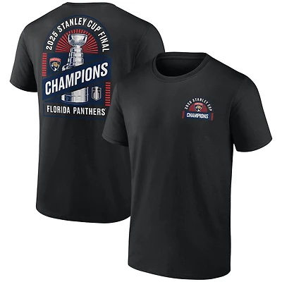 T-shirt Fanatics pour homme, noir, champion de la Coupe Stanley 2025 des Panthers Floride