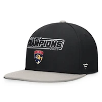 Casquette snapback noire Fanatics pour homme des Panthers de la Floride, champions de la Coupe Stanley 2025