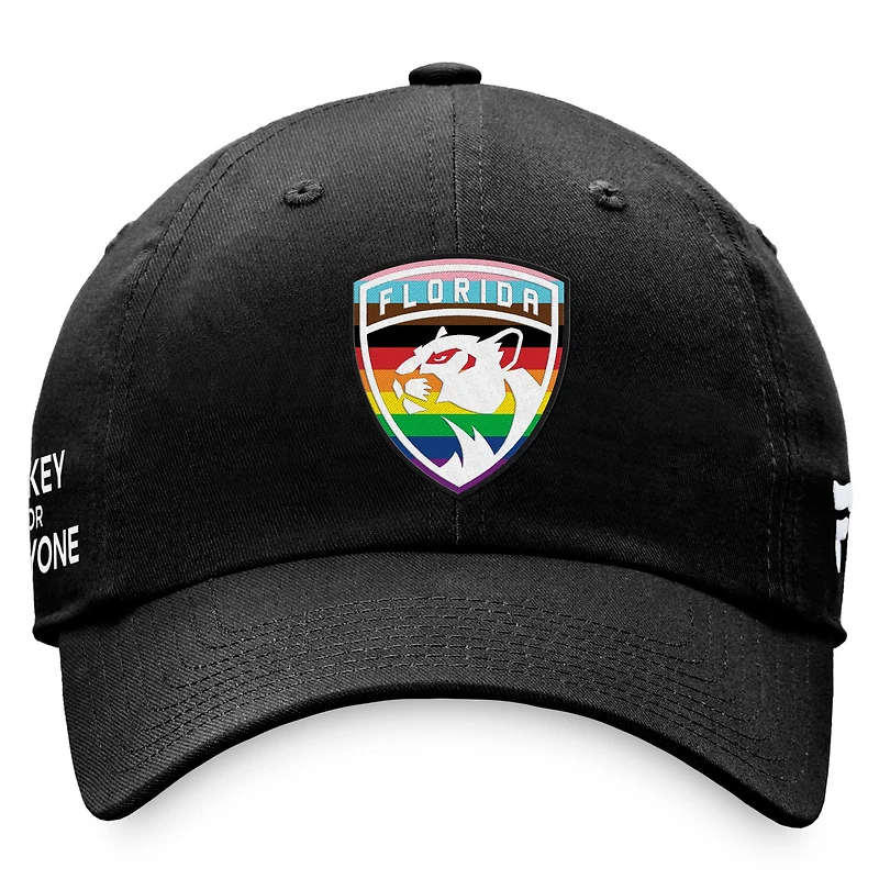 Casquette ajustable avec logo de l'équipe des Panthers de la Floride noirs Fanatics pour hommes