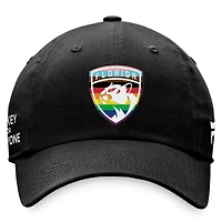 Casquette ajustable avec logo de l'équipe des Panthers de la Floride noirs Fanatics pour hommes