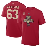 T-shirt authentique Fanatics Brad Marchand rouge des Panthers de la Floride, Classique hivernale LNH 2026, avec nom et numéro superposés