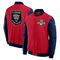 Veste bomber authentique professionnelle zippée Fanatics Bright Cardinal Florida Panthers 2026 NHL Winter Classic pour homme