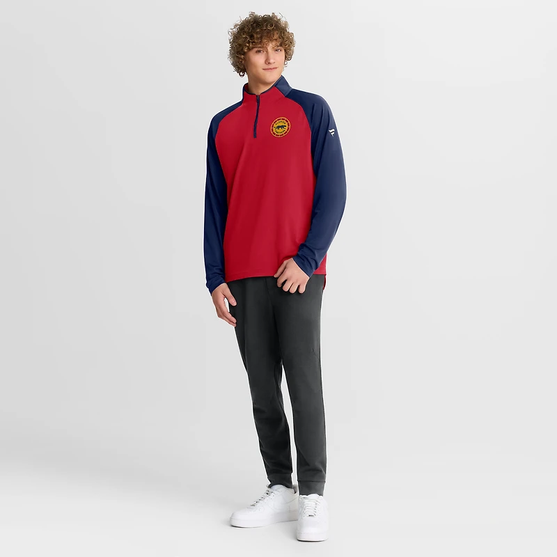 Pull authentique à quart de zip Fanatics Bright Cardinal Florida Panthers 2026 NHL Winter Classic pour homme