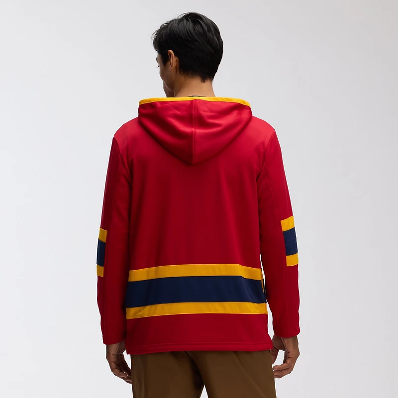 Men's Fanatics Bright Cardinal Florida Panthers 2026 NHL Winter Classic Lace Collar Hoodie