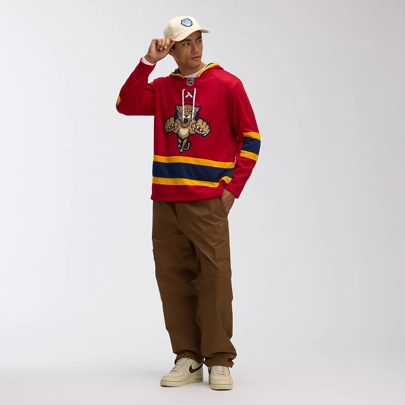 Men's Fanatics Bright Cardinal Florida Panthers 2026 NHL Winter Classic Lace Collar Hoodie