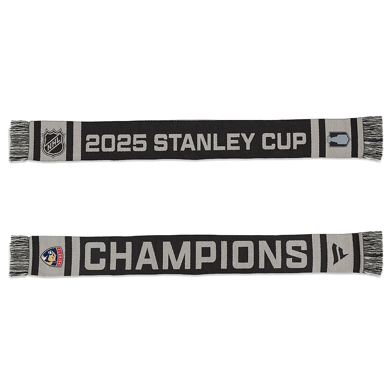 Écharpe de vestiaire grise Fanatics pour homme, champions de la Coupe Stanley 2025 des Panthers de la Floride