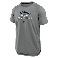T-shirt de performance authentique Pro Rink Fanatics pour homme, gris chiné, des Panthers la Floride, séries éliminatoires Coupe Stanley 2025