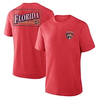 Men's Fanatics Heather Red Florida Panthers Fan Lanes Tri-Blend T-Shirt