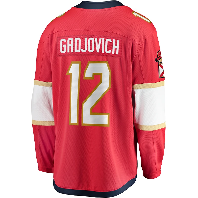 Fanatics pour hommes Jonah Gadjovich Rouge Maillot de joueur échappé des Panthers la Floride