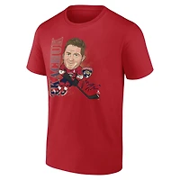 T-shirt Fanatics pour homme, caricature du joueur Matthew Tkachuk des Panthers de la Floride (rouge)