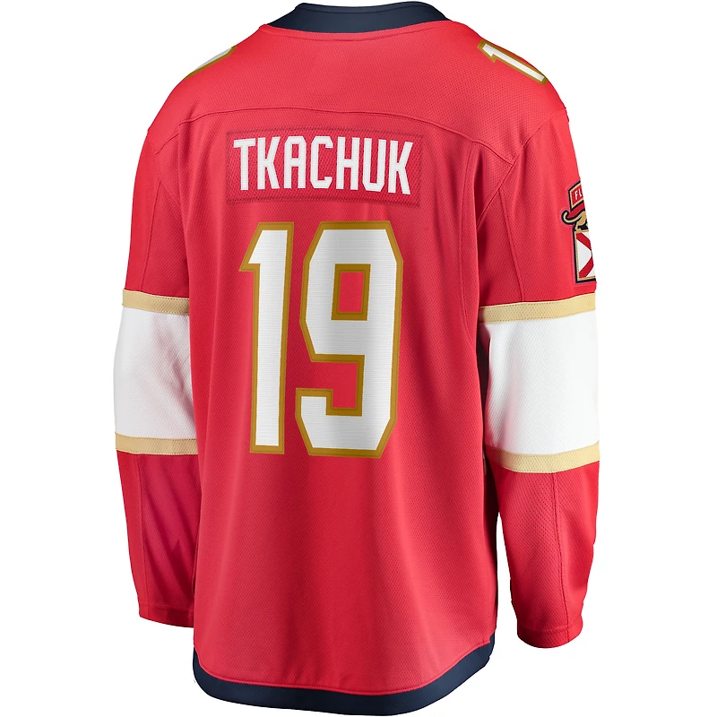 Maillot de joueur échappé à domicile des Fanatics Matthew Tkachuk Panthers la Floride, rouge, pour hommes