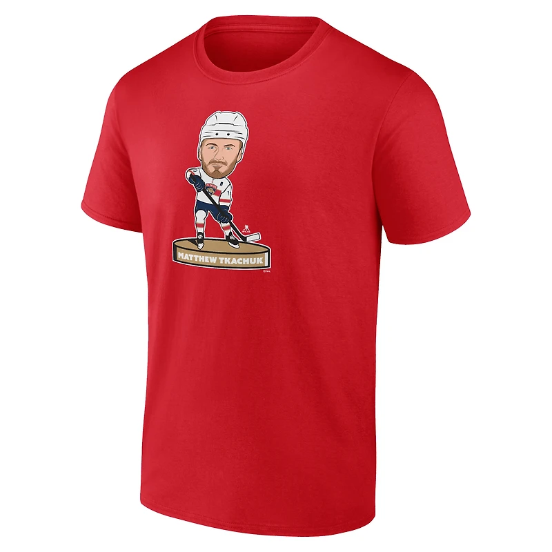 Fanatics pour hommes Matthew Tkachuk T-shirt rouge à pompon du joueur des Panthers de la Floride