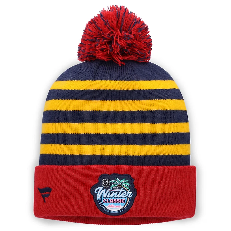 Bonnet à pompon et revers bleu marine/rouge des Panthers de la Floride, Classique hivernale de la LNH 2026 (Fanatics)