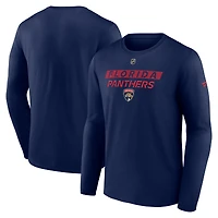 T-shirt à manches longues Authentic Pro Core Primary pour homme de la collection Fanatics Navy Florida Panthers