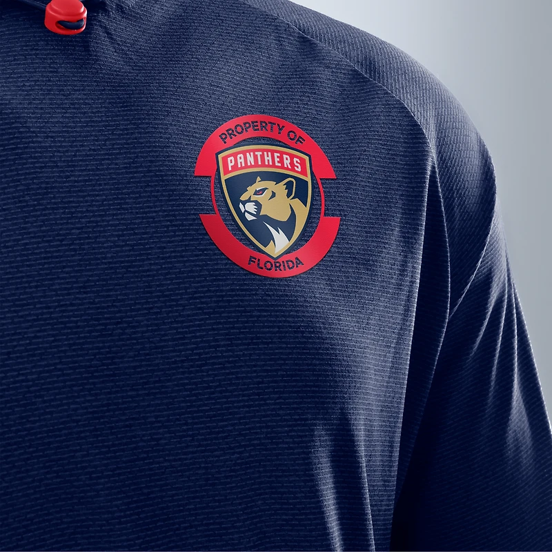 Men's Fanatics Navy Florida Panthers Authentic Pro Rink Raglan Hoodie