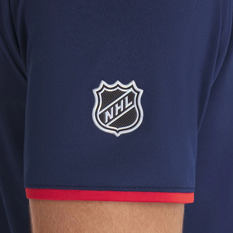 Men's Fanatics Navy Florida Panthers Authentic Pro Rink Raglan Polo