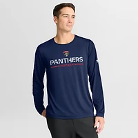 Men's Fanatics Navy Florida Panthers Authentic Pro Rink Tech Long Sleeve T-Shirt