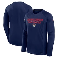 Men's Fanatics Navy Florida Panthers Authentic Pro Rink Tech Raglan Long Sleeve T-Shirt