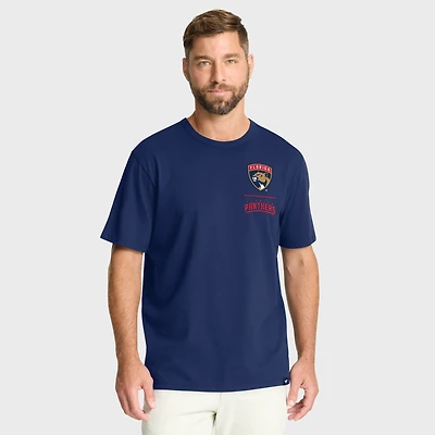 T-shirt Fanatics bleu marine pour homme, motif Florida Panthers, Crash The Net Legacy