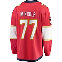 Fanatics pour hommes Niko Mikkola Rouge Maillot de joueur échappé des Panthers la Floride