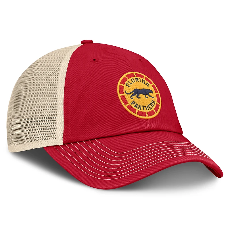Men's Fanatics Red/Cream Florida Panthers 2026 NHL Winter Classic Trucker Adjustable Hat