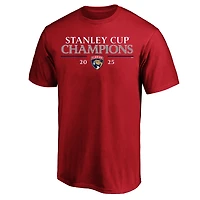 T-shirt rouge Fanatics pour hommes, équipe des Panthers de la Floride, champions Coupe Stanley 2025, taille grande et