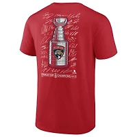 T-shirt rouge Fanatics pour homme, équipe des Panthers de la Floride, champions Coupe Stanley 2025