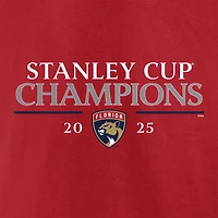 T-shirt rouge Fanatics pour homme, équipe des Panthers de la Floride, champions Coupe Stanley 2025